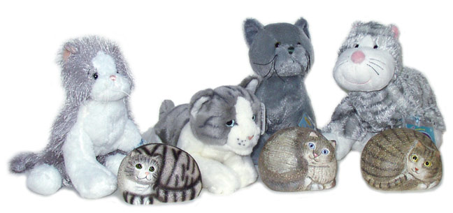 grey plush cat