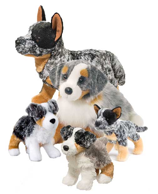 red tri australian shepherd stuffed animal