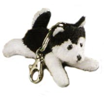 husky plush keychain