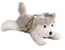 husky plush keychain