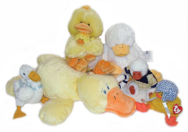 Plush ducks and geese