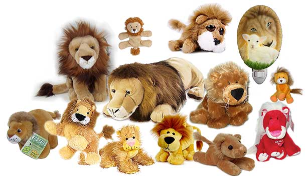 Find Lion stuffed animals, facts and information at the Animals N More Zoo.